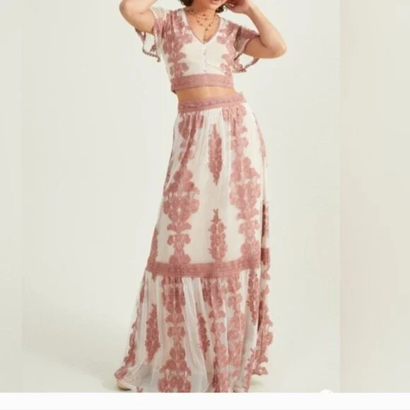 Altar'd State Arissa Ash Pink 2 Piece Set Size Large - Picture 1 of 8